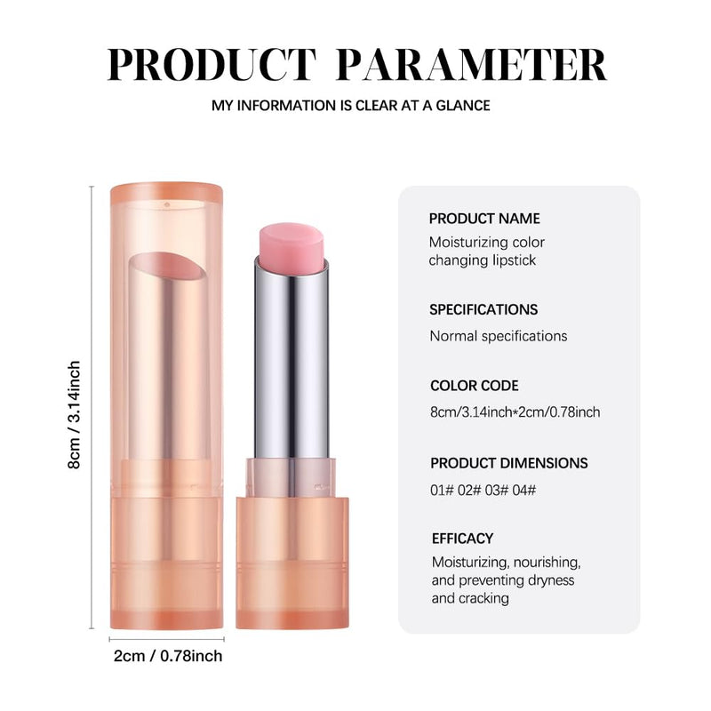 Moisturizing Lip Balm – Hydrating Nourishing Lip Care with Natural Ingredients, Vitamin E & Shea Butter, Smooth Non-Sticky Tinted Lip Balm for Dry & Chapped Lips, Soft Glossy Lipstick for Daily Use 2#