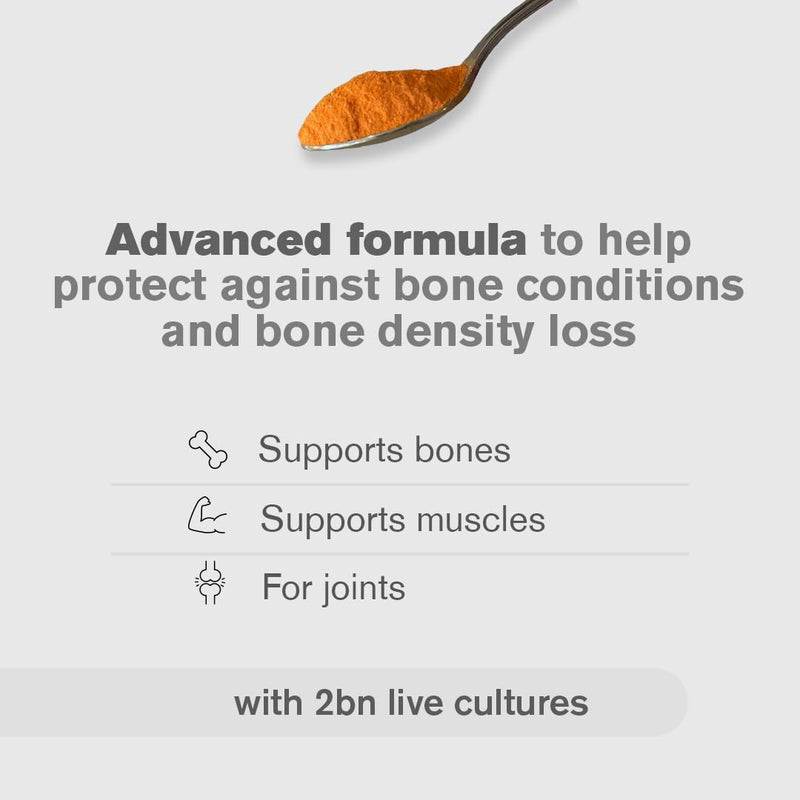 OsteoFriend® Advanced Bone, Joint, Muscle & Probiotic Supplement (249g, Unflavoured) 19 Active Ingredients, 2 Billion CFU | Calcium, Magnesium, Curcumin, Vitamin D3 & K2 | No Additives, 30 Servings