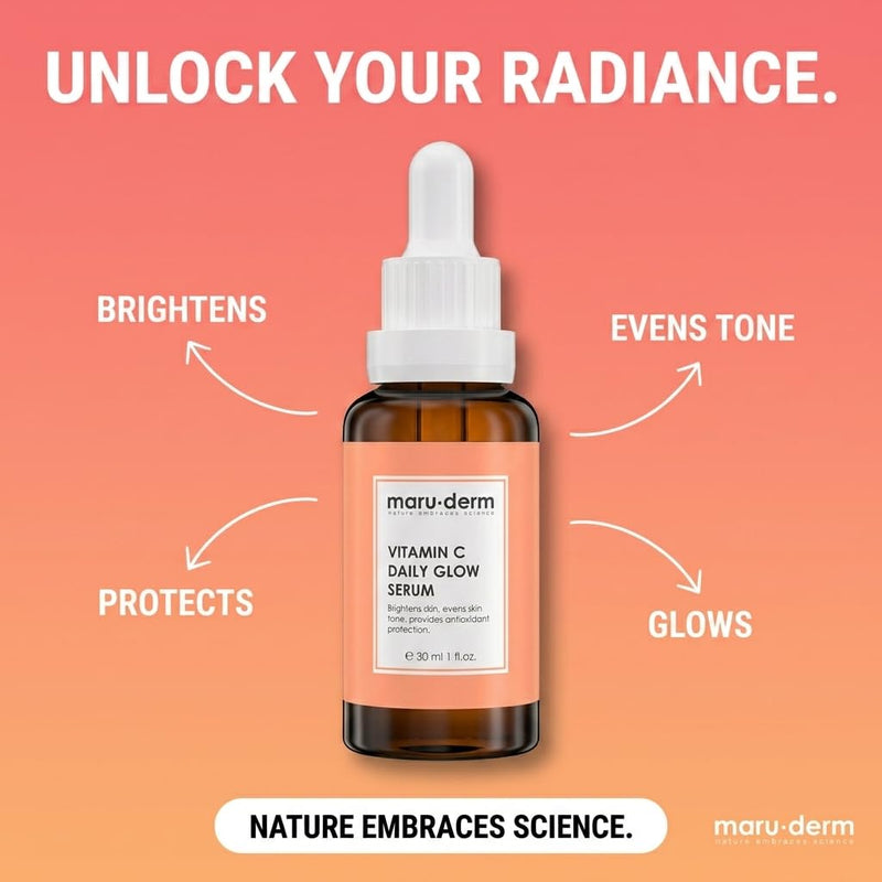 Maruderm Vitamin C Serum for Brightening — 10% Sodium Ascorbyl Phosphate, Niacinamide & Panthenol — Serum for the Appearance of Fine Lines, Glow & Dark Spots, 1 fl oz (30 mL)