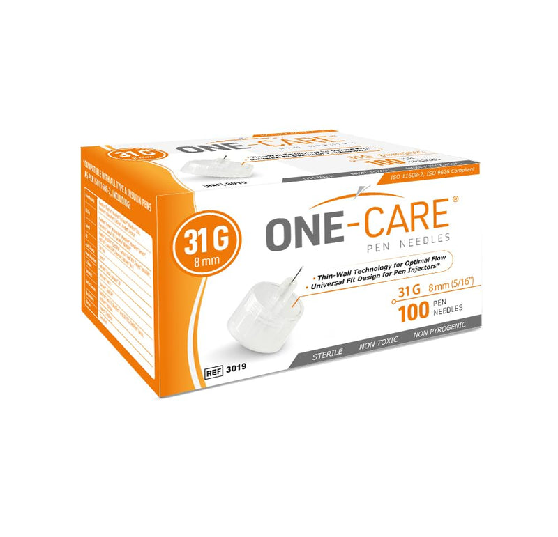 [Australia] - ONE-CARE Pen Needles 31G x 8mm, Box of 100, Universal Fit 