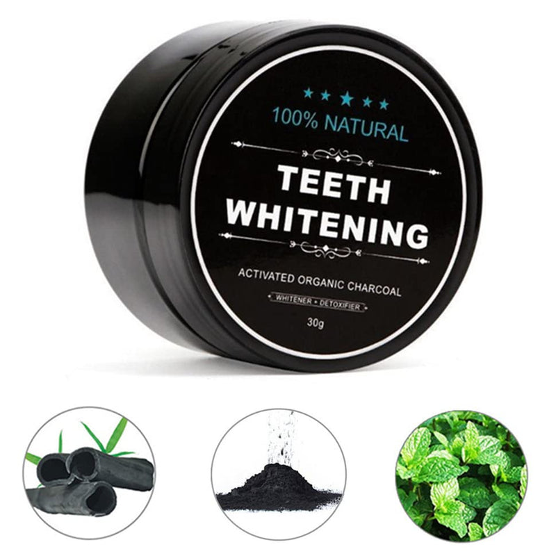 [Australia] - AICHUN BEAUTY Teeth Powder Organic Activated Charcoal Natural Food Grade Freshen Breath Safe On Sensitive Tooth Gum Gently Brush 30G 