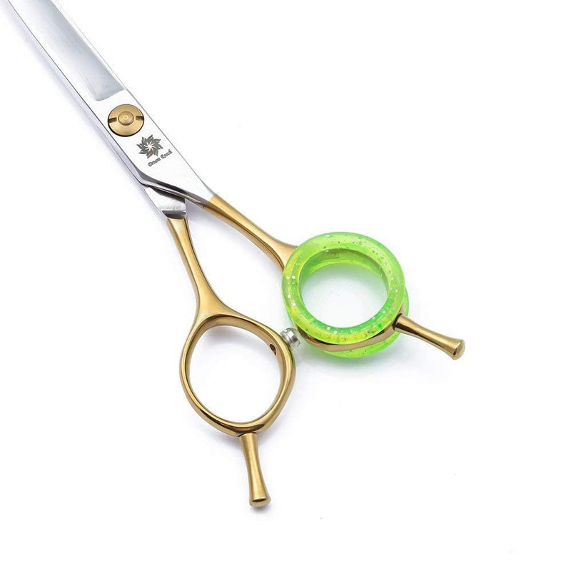 6/7 inch Barber Scissors Shear Curved - Hair Cutting Scissors Two-way Bent Blade Scissor Japanese 440C Steel - Hair Stylists Shears with Twin Tail (C-7 inch-Curved Scissor) C-7 inch-Curved Scissor
