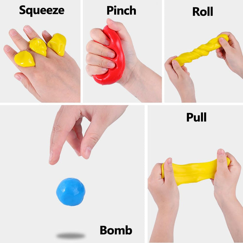 [Australia] - Hand Exercise Rehab Putty Kit for Elderly & Arthritis - Sensory Stress Relief, Finger Stretch, Fidgeting, Grip Strengthening (4 color) 4 color 