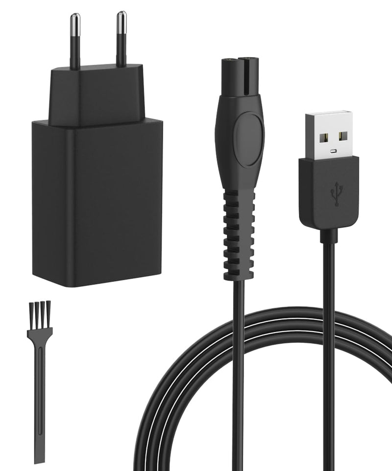 [Australia] - 5V charger for Philips Norelco shaver One Blade 360 QP2734 QP2724 QP2720 QP2834 QP1324 QP4631 MG9510 MG9520 MG5910 MG7910 MG7930 MG7950 power supply adapter with USB charging cable 