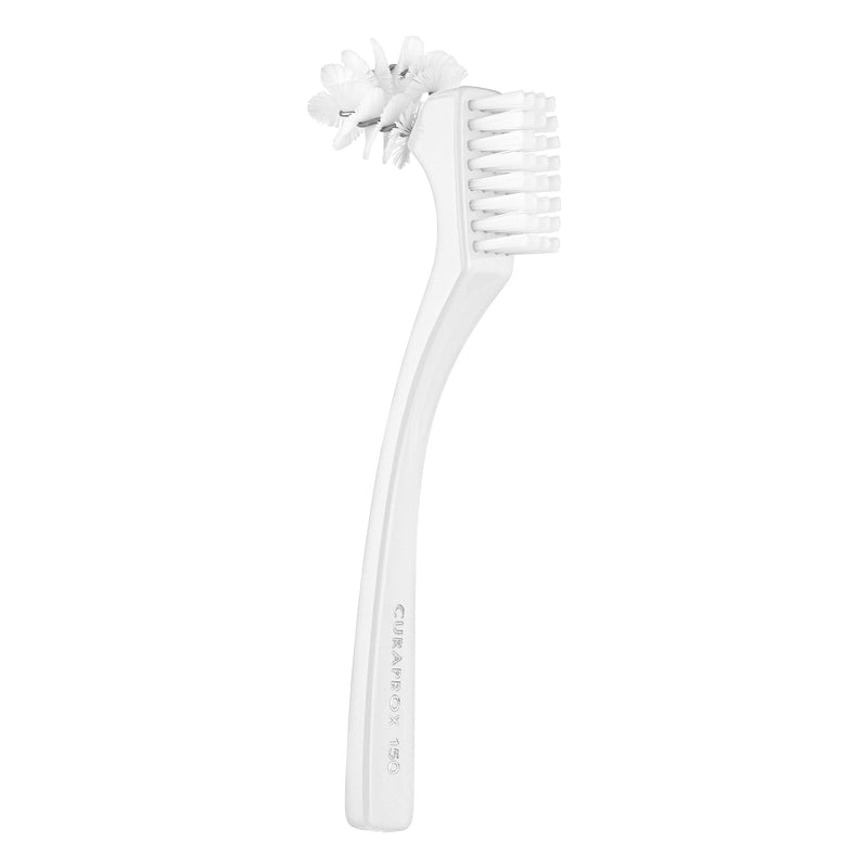 Curaprox BDC Denture Cleaning Brush – for Gentle & Thorough Denture Care | Omega Brush Design for Hard-to-Reach Areas | Ergonomic Handle, Mint | Engineered in Switzerland