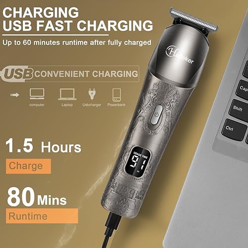 [Australia] - Hatteker professional hair clipper hair trimmer men's beard trimmer hair trimmer razor men's electric precision trimmer body hair trimmer nose hair trimmer waterproof 6 in 1 