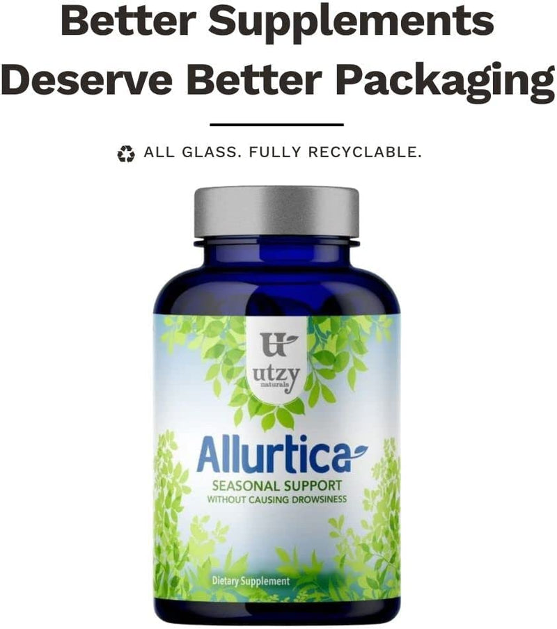 [Australia] - Allurtica | Herbal Supplement with Quercetin and Stinging Nettle | Seasonal Support for Adults & Kids | Non Drowsy | 120 Capsules 120 Count (Pack of 1) 