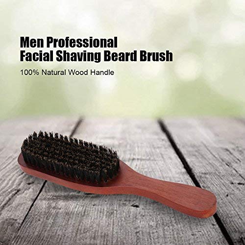 [Australia] - Semme Boar Bristle Brush, Professional Shaving Beard Brush, Wild Boar Bristle Beard Brush Facial Massage Cleaning Brush Mustache Cleaning Comb for Barber Salon Home Use 