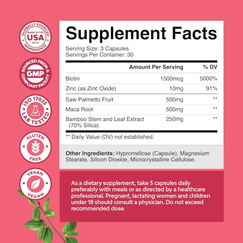 Bundle of Herbal Adrenal and Thyroid Support Complex - Mood Enhancer Energy Supplement for Thyroid Health and Extra Strength Saw Palmetto for Women for Stronger Thicker Healthier Looking Hair