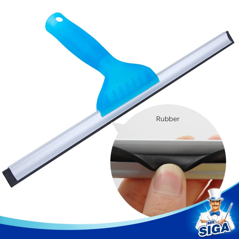 [Australia] - MR.SIGA Professional Window Cleaning Combo - Squeegee & Microfiber Window Scrubber, 14" 14-inch Blue 