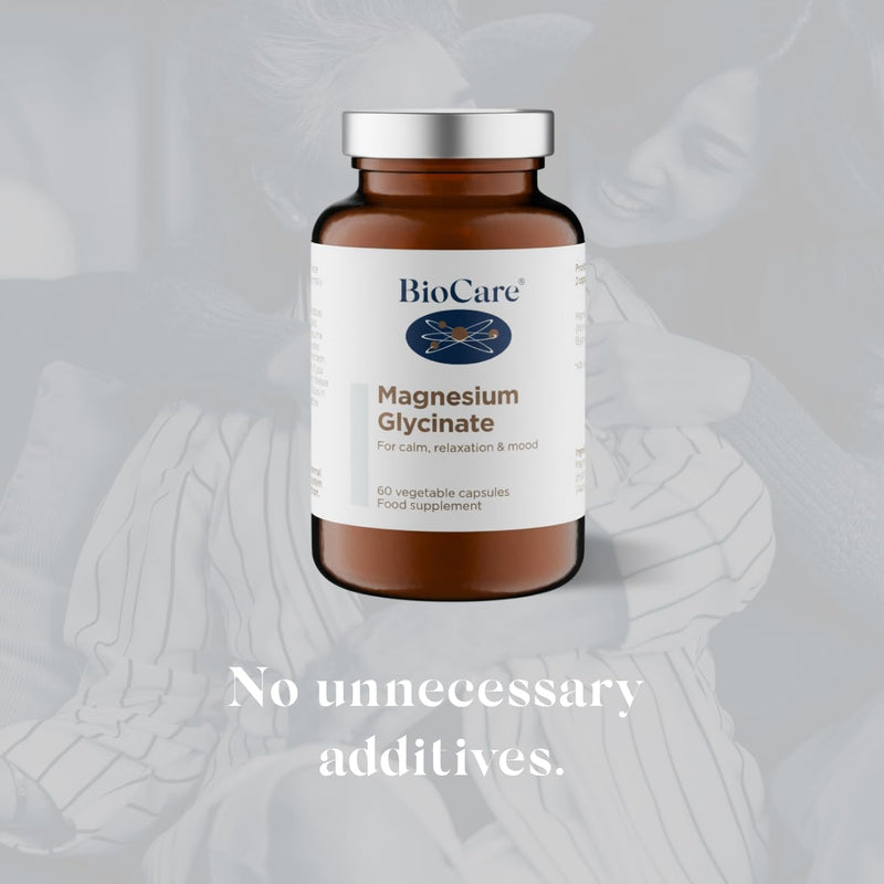 Biocare Magnesium Glycinate - High Strength Magnesium Supplement - 100mg per Capsule - for Tiredness & Fatigue - Muscle & Nervous System Support - 60 Capsules