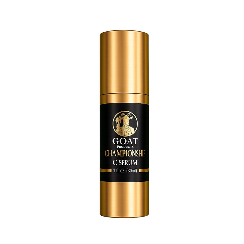 GOAT Products Championship C Serum – Vitamin C Brightening Face Serum with Hyaluronic Acid & Caffeine, Anti-Aging Formula for Fine Lines & Dullness, 1 fl oz (30ml)