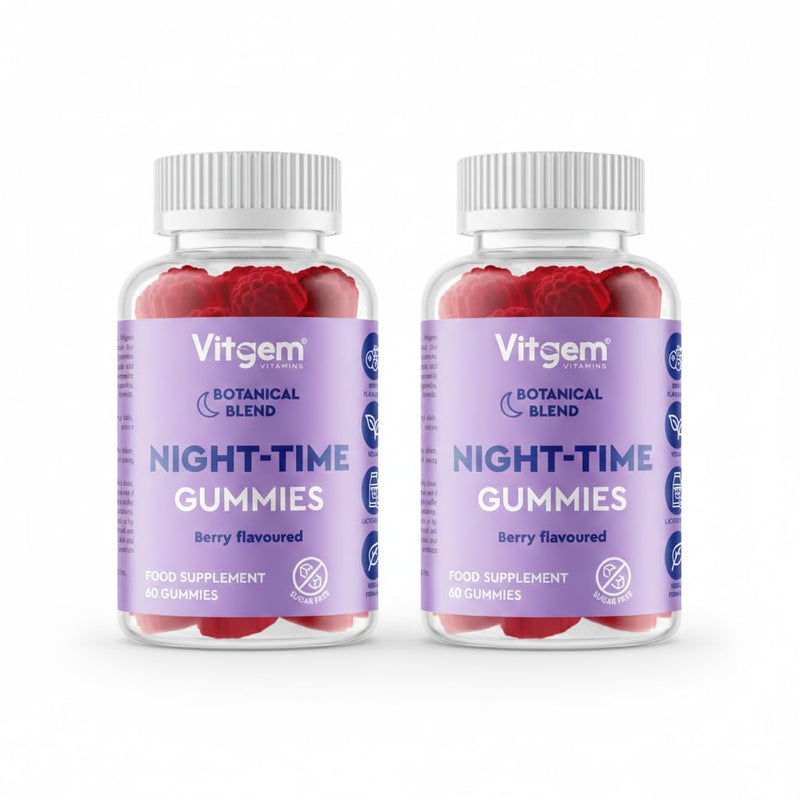 Magnesium Glycinate Gummies with L-Theanine and Ashwagandha - Night-Time Sleep Gummies for Adults, Sugar-Free Vegan Berry Flavour - 120 Servings (Set of 2)