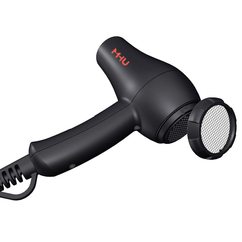 [Australia] - Mini Blow Dryer Ceramic Ionic 1000 Watts for Painting and Acrylic Pouring, Small Hair Dryer Compact and Lightweight for Kids and Travel, 2 Speed Settings and Cool Shot Plus Concentrator, Black 