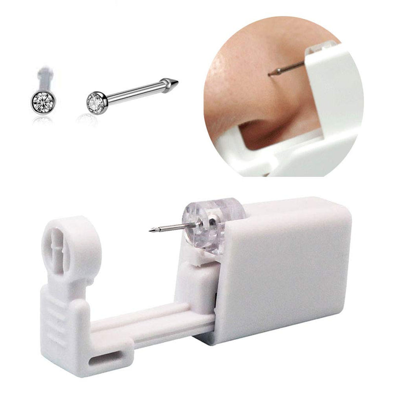 [Australia] - Self Nose Piercing Gun Self Nose Piercing Gun Kit Safety Nose Piercing Gun Kit Tool (White) White 