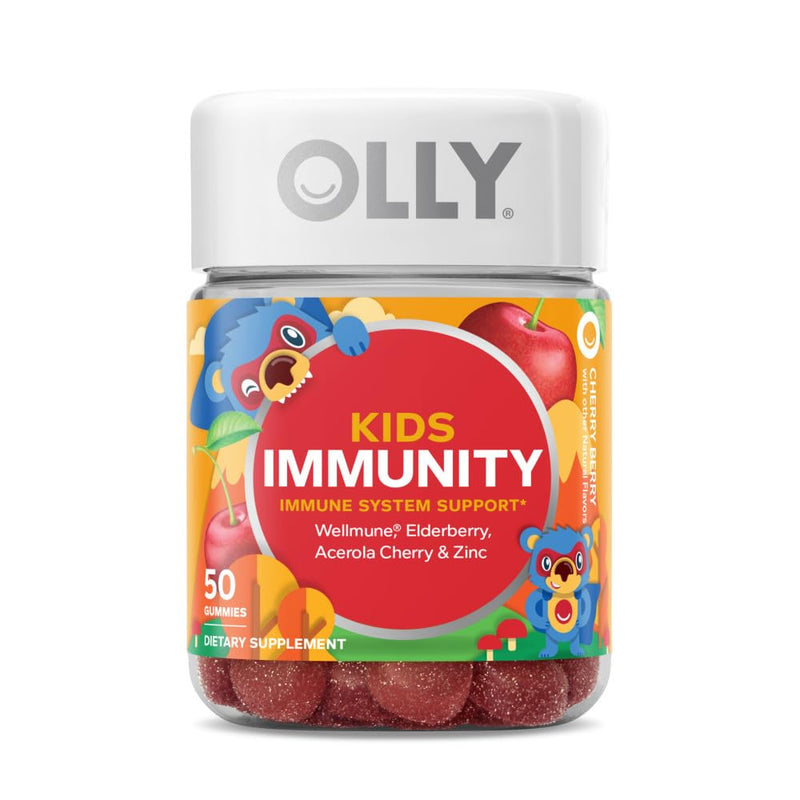 OLLY Kids Immunity Gummy, Immune Support, Wellmune, Elderberry, Vitamin C, Zinc & Kids Multivitamin Gummy Worms, Overall Health and Immune Support, Vitamins and Minerals A, C, D