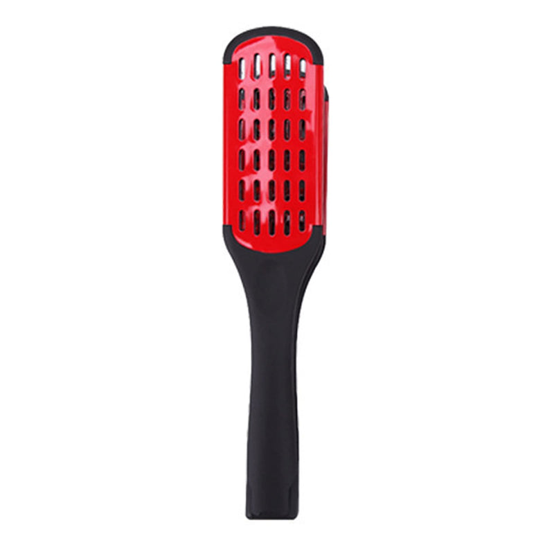 [Australia] - Aethland Double Sided Brush Clamp Straightener, Boar Bristles Clamp Hair Straightening Brush With Detangler - Hair Styling Tool #03 Red 