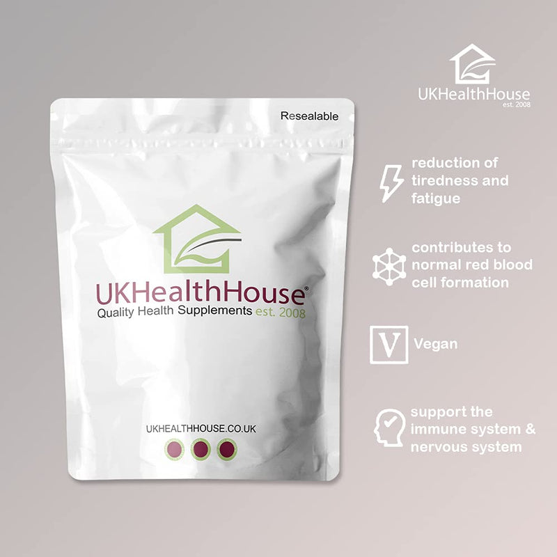 UKHealthHouse Vitamin B12 Methylcobalamin 1000mcg - Tablets - Reduces Tiredness & Fatigue - High Strength for Red Blood Cell Formation Fast Absorption (360) 360 count (Pack of 1)