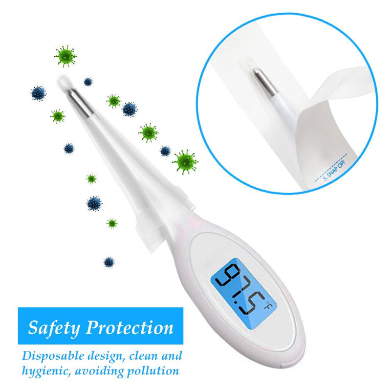 [Australia] - 100 Pieces Disposable Digital Thermometer Probe Covers Clear Temperature Sheath Sleeves for Oral, Rectal, Armpit 100 