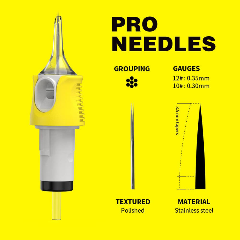 [Australia] - Hawink 3RL Tattoo Needles Cartridge #10 Bugpin 3 Round Liner X-Taper 16PCS with Membrane Professional Disposable Finger Ledge Cartridges EN05S-FG-16-1003RL 1003RL 