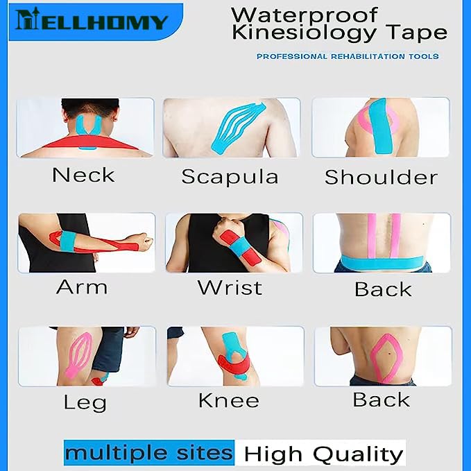 [Australia] - Kinesiotapes<40PCS>Kinesiology Tape Strips Precut,Elastic Athletic Tape for Joints Support&Muscle Pain Relief<5cm, 25cm/Trip>Cotton Waterproof Sports Tape(Mix-4) 40PCS Mixed Color 