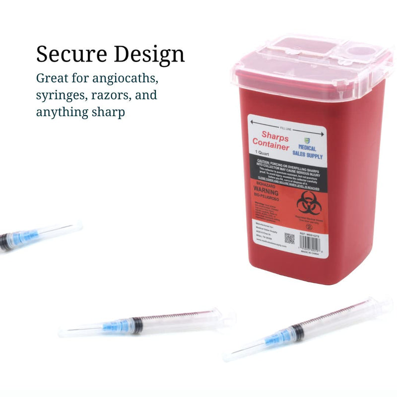 [Australia] - 1 Quart Size Sharps and Needle Container. Integrated Needle unwinder 