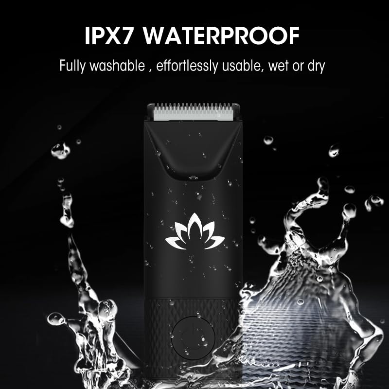 [Australia] - Manscape Trimmer for Men - Electric Body Hair Trimmer with Light, IPX7 Waterproof Electric Razor for Balls/Pubic/Groin/Legs/Chest Hair Removal, Lightweight with LED Display, Gifts for Him Dad 