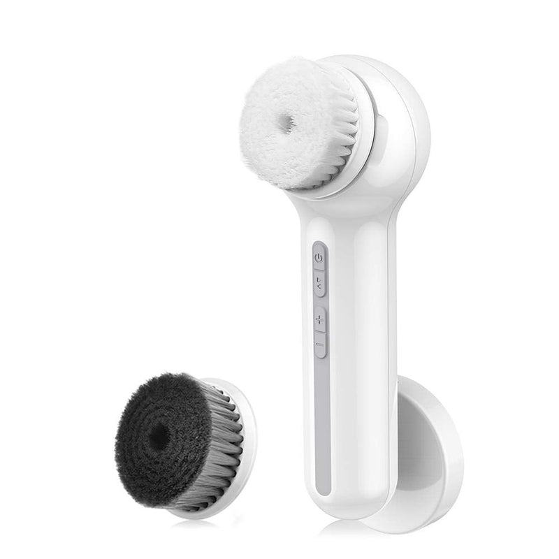 Face Scrubber Exfoliator, TOUCHBeauty Upgraded Rechargeable Electric Facial Cleansing Brushes with 3 Brush Heads,360° Spin Rotation for Exfoliating, Massaging and Deep Cleansing, Waterproof