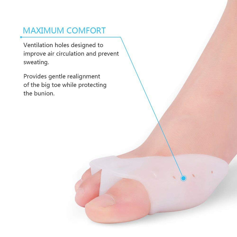 [Australia] - Hallux Valgus Correction, Toe Separator Silicone, 3-Toe Hallux Toe Separator, Bunion Corrector Toe Straightener, 1 Pair Big Toe Straightener for Overlapping Toes, Hammer Toe, Bunion, Bent Toe 