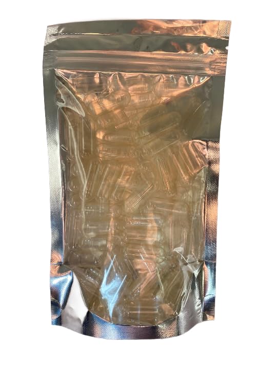 Empty Vegan Capsules Size 00 Clear - 1000 Pack | HPMC Vegetarian Plant-Based | Halal Kosher Gluten-Free Pill Cases for DIY Powder Filling