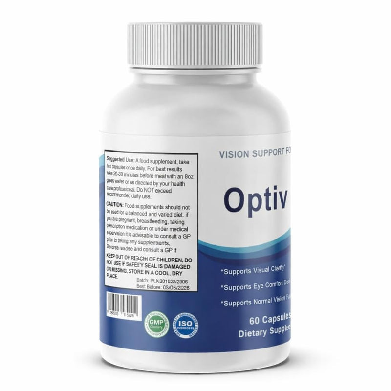 Optivell Vision Support Supplement – Eye Health & Visual Function Support – Daily Vision Support Formula – 60 Capsules