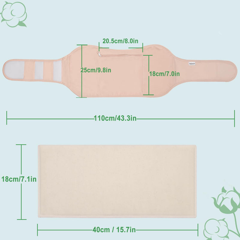 [Australia] - Castor Oil Pack, DEROWN Castor Oil Packs Wrap, Less Mess Made of Organic Cotton Flannel & Waterproof PUL, Reusable Massage Castor Oil Pack Kit with Anti Oil Leak Design (Oil Not Included) 