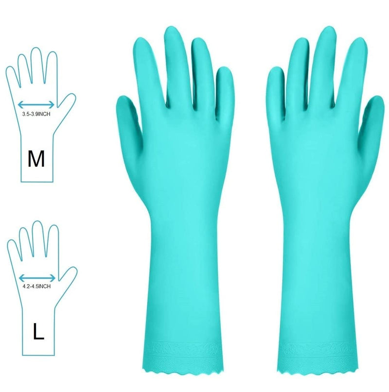 [Australia] - Elgood Reusable Dishwashing Cleaning Gloves with Latex free, Cotton lining,Kitchen Gloves 2 Pairs,Purple+blue Purple+blue Medium (Pack of 2) 