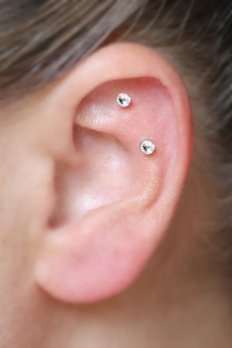 [Australia] - QWALIT Piercing Taper Threadless Piercing Changing Tool Piercing Taper Insertion Tool Piercing Threader Tool Flat Back Earring Applicator Tool Labret Titanium Threadless Insertion Pin 16g 18g 20g B1-stainless steel-mix sizes 