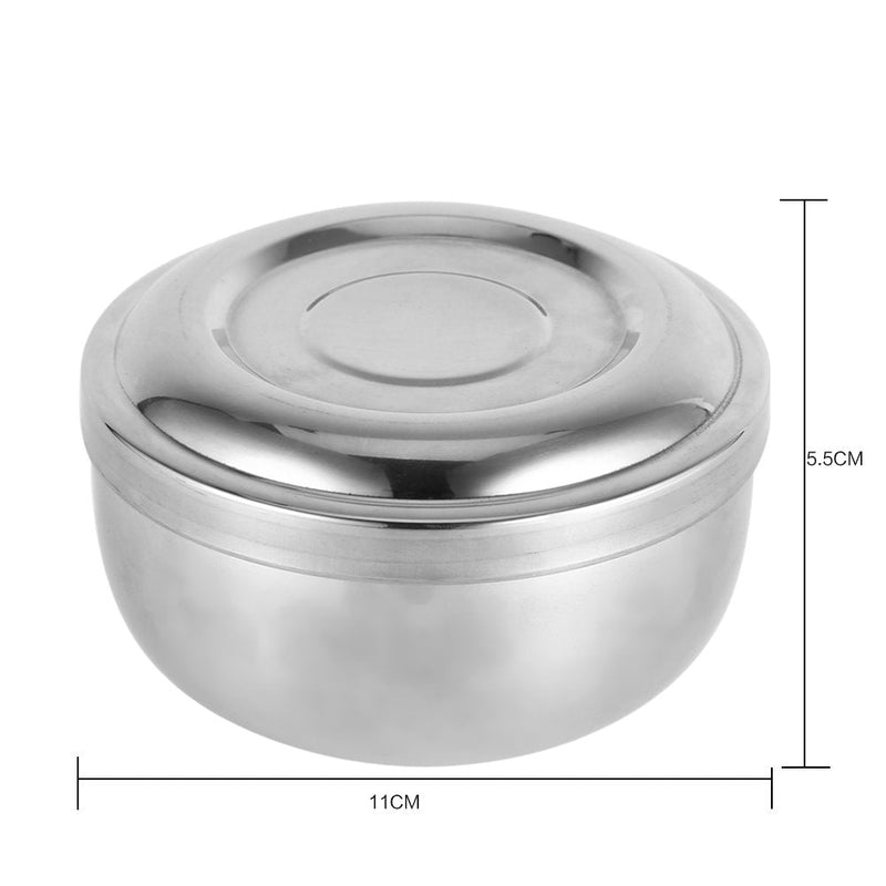 [Australia] - Bowl for storing shaving soap with lid for beard brush, bowl made of stainless steel shave shaving cup 