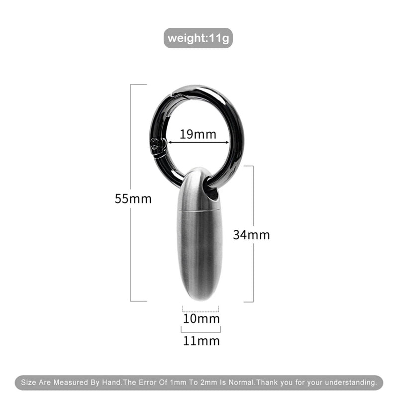 Mini Titanium Pill Holder Keychain, Waterproof EDC Pill Container Organizer for Travel, Pocket, Purse - Silver Bullet-Shaped Metal Medicine Case for Medicine & Vitamins - A 1PC