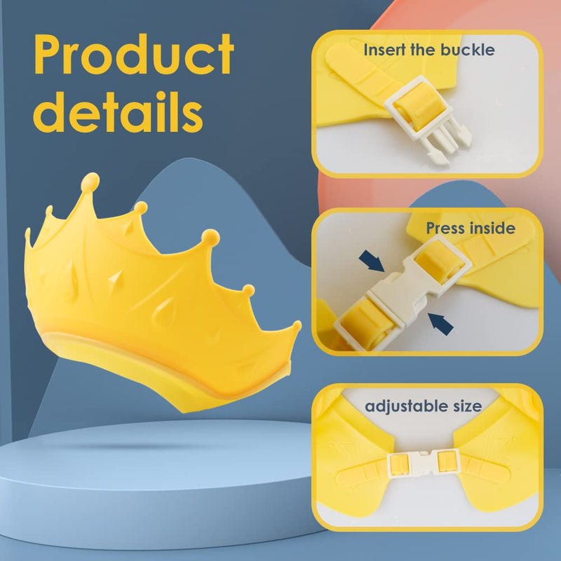 [Australia] - 2 Pieces Soft Baby Shower Cap Soft Adjustable for Washing Hair Shield Safe Visor Cap Bathing Shampoo Shower Protection Bath Hat for Toddler Kids Children 