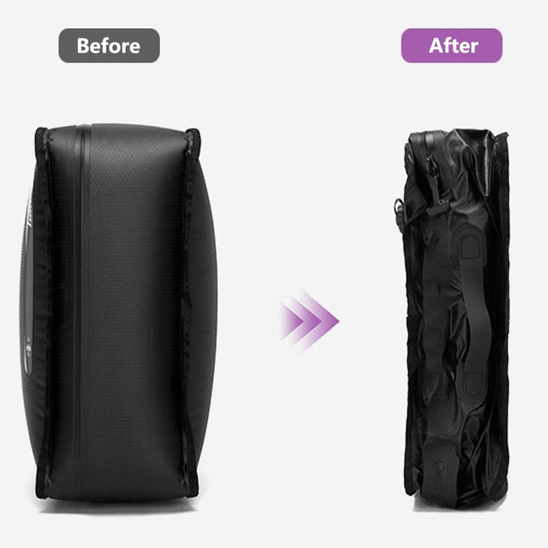 Travel Vacuum Packing Cubes Space Saver with Built-in Pump (Black, 25L) | for Carry-On Suitcase and Backpack, Luggage Compression Storage Bags,IPX8 Waterproof ,180°Open,Reusable Vacuum Seal Pouch Black