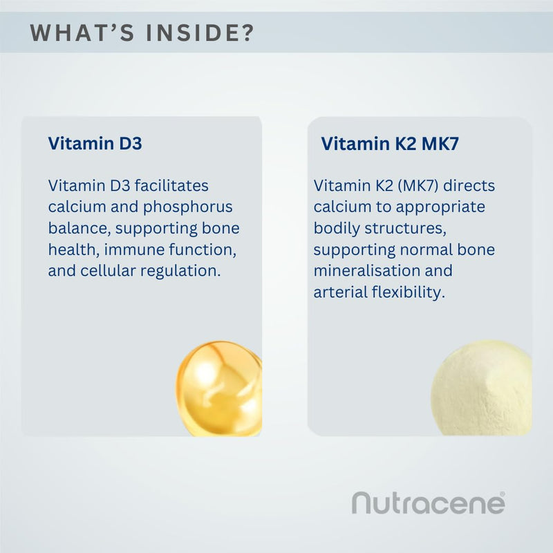 Premium Vitamin D3 3000 IU + K2 MK7 100µg | Made in the UK to GMP Standards | Superior Bone Health & Immune Support | Optimal Calcium Absorption | Vegetarian Capsules