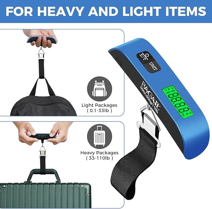 BAGAIL 8 Set Packing Cubes and Digital Luggage Scale