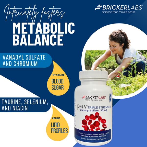 [Australia] - Big-V Triple Strength Vanadyl Supplement: Vanadyl Sulfate 30 mg, Taurine 600 mg, Selenium, Chromium and Niacin, Blended Mineral Supplement Capsules 90 ct 90 Count (Pack of 1) 