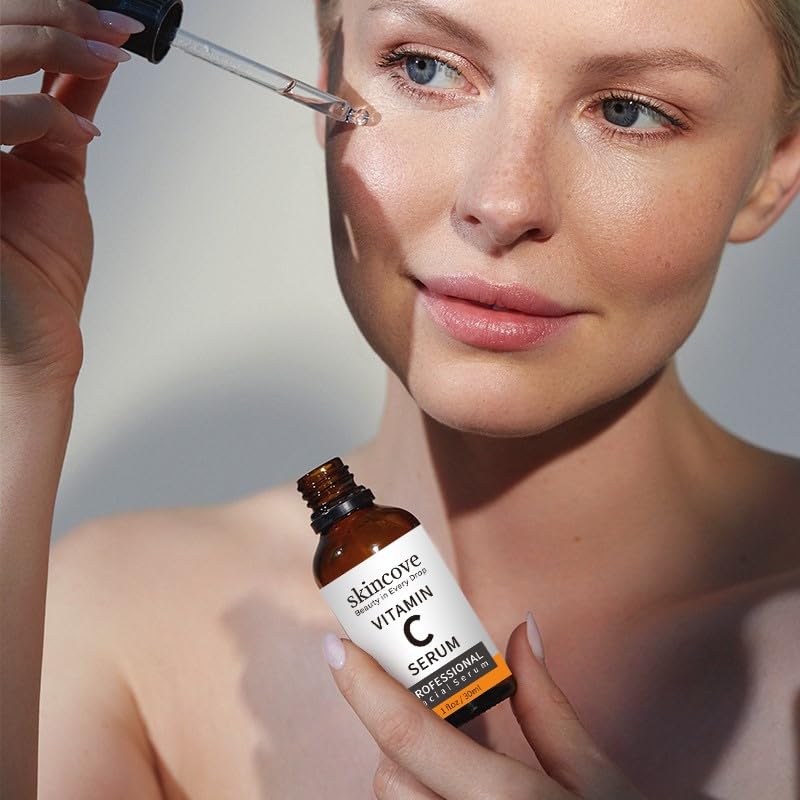 Skincove Vitamin C Serum Anti Aging Facial Serum with Vitamin C, Hyaluronic Acid, Vitamin E Brightening Serum Even Skin Tone, Improve Appearance of Dark Spots, Fine Lines & Wrinkles, 1 Fl Oz