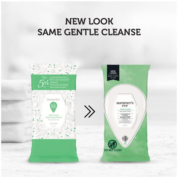 [Australia] - Summers Eve Cleansing Cloths 32 Count Aloe Love,32 Count (Pack of 3) 32 Count (Pack of 3) 