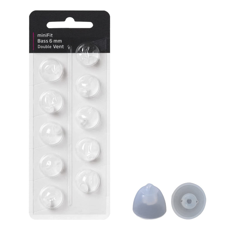 [Australia] - Hearing Aid Domes for Oticon MiniFit Double Vent Bass Domes: 3 Packs (6mm), Universal Domes for Oticon Hearing Aid Supplies 