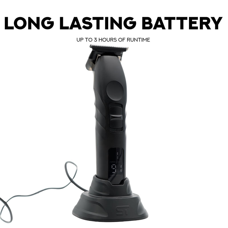 [Australia] - Supreme Trimmer 2Spee ST622 – Cordless Beard & Hair Trimmer for Men | 2-Speed Motor, 180 Min Runtime, Zero-Gap Adjustable Blade, Digital Display, Removable Blade Design Black 