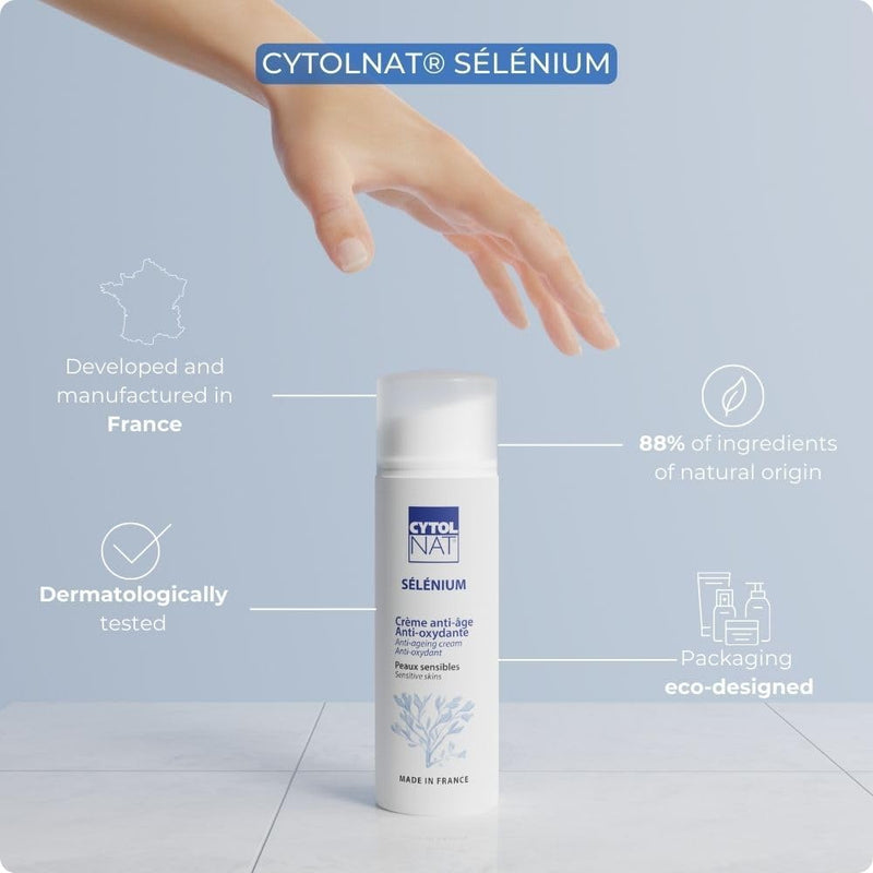 [Australia] - CYTOLNAT - Selenium Anti-Ageing Anti-Oxidant Cream - Moisturises, Repairs, Reduces the Appearance of Wrinkles and Fine Lines - Sensitive Skin - Face, Neck, Décolleté - Natural Formula - 50 ml 