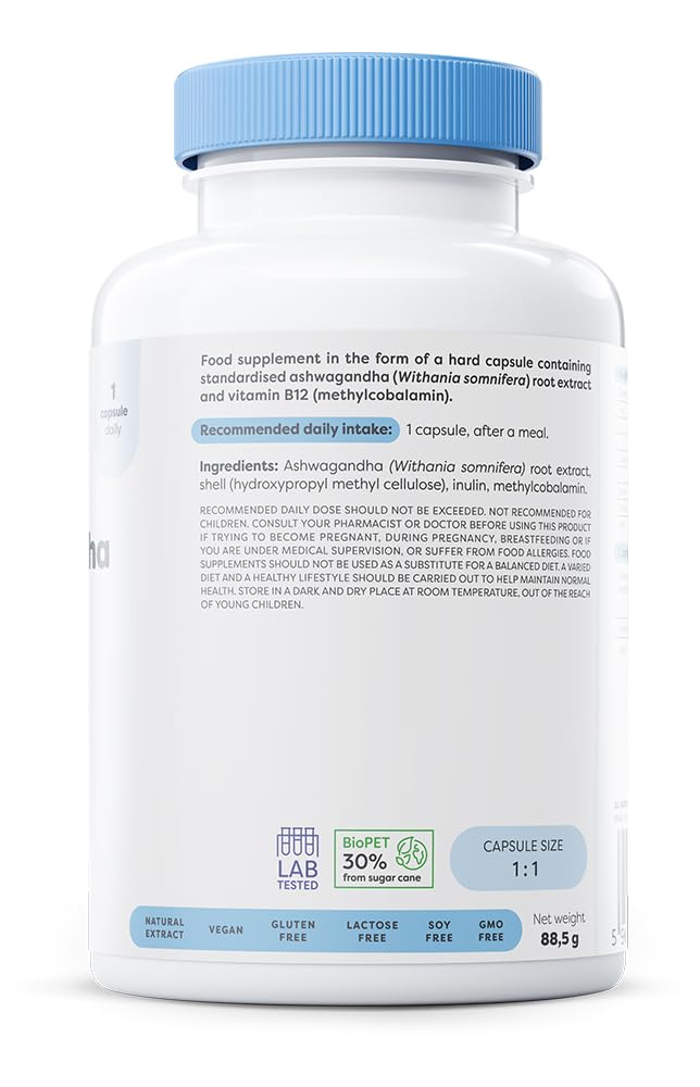 Osavi Ashwagandha Extra 400 mg – 180 Vegan Capsules | Stress & Wellbeing Support | Vegan Capsules with Ashwagandha & B12 to Enhance Stress Resilience | Mental Balance & Reduce Fatigue 180 count (Pack of 1)