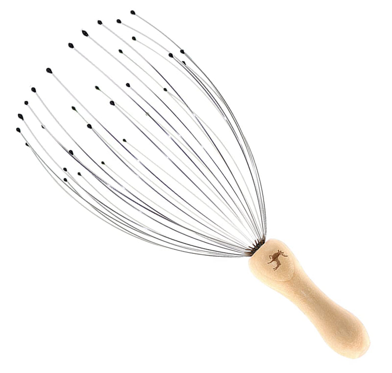 [Australia] - USAGA 32 Fingers Head Massager, Head Scratcher Scalp Massager for Head Body Relaxing Wood Handle (1 Pack) 1 