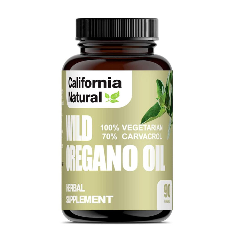 [Australia] - Wild Oregano Oil Vegetarian Soft Capsules - California Natural - Immune System & Digestive Support - Promote Gut Health & Healthy Digestion - 100% Vegetarian - 70% Carvacrol - Herbal 90 count 