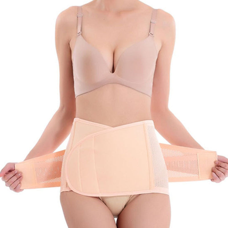 Postpartum Belly band Postpartum Recovery Surgery Support Belly Wrap for C-Section Hernia and Tummy Tuck Abdominal Compression Binder Beige Medium : 35"Length*9"Width
